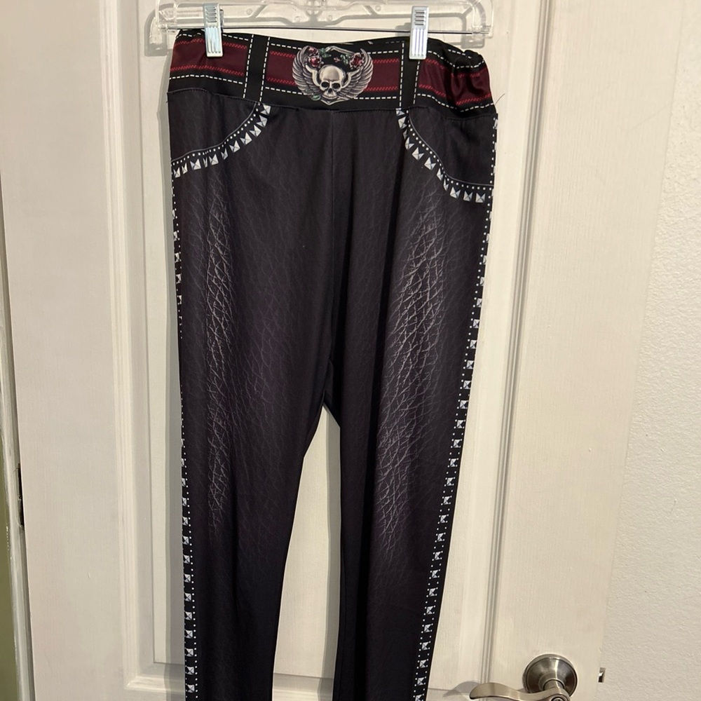 Dynamite Black and Red Skull Detail Joggers